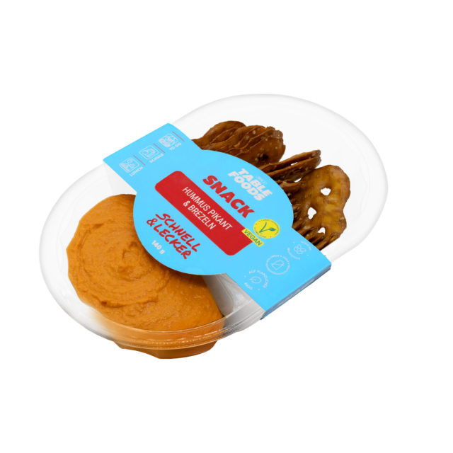 Hummus pikant mit brezeln